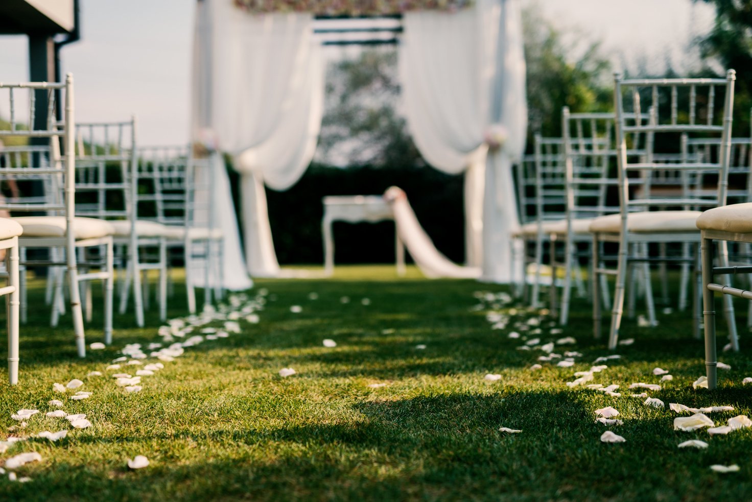 Wedding day. Decoration for a outside wedding.